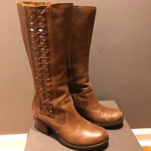 BORN Leather Tall Boots - Camel Color
